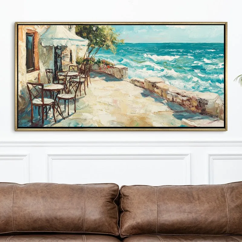 Seaside Serenity Canvas Wall Painting With Frame media 4