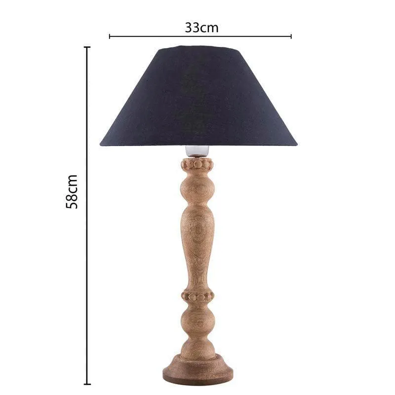Radical Artistry Natural Wood Fabric Table Lamp - Brown,Black media 4