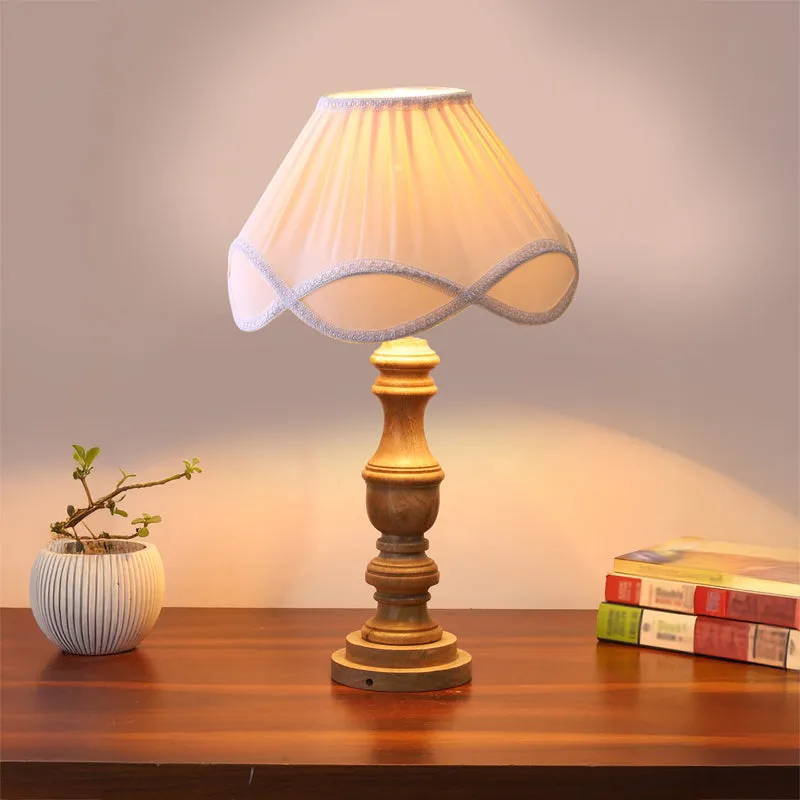 Valencia Wooden Table Lamp - White media 2