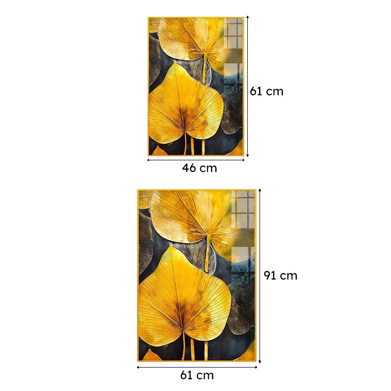 Autumn Bloom Floral Canvas Wall Art With Frame - Gold media 7