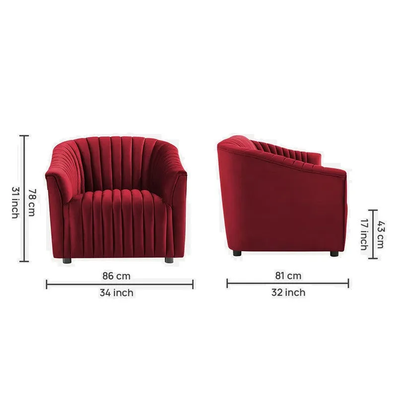 Urbanix Neem Wood Accent Chair - Red media 7