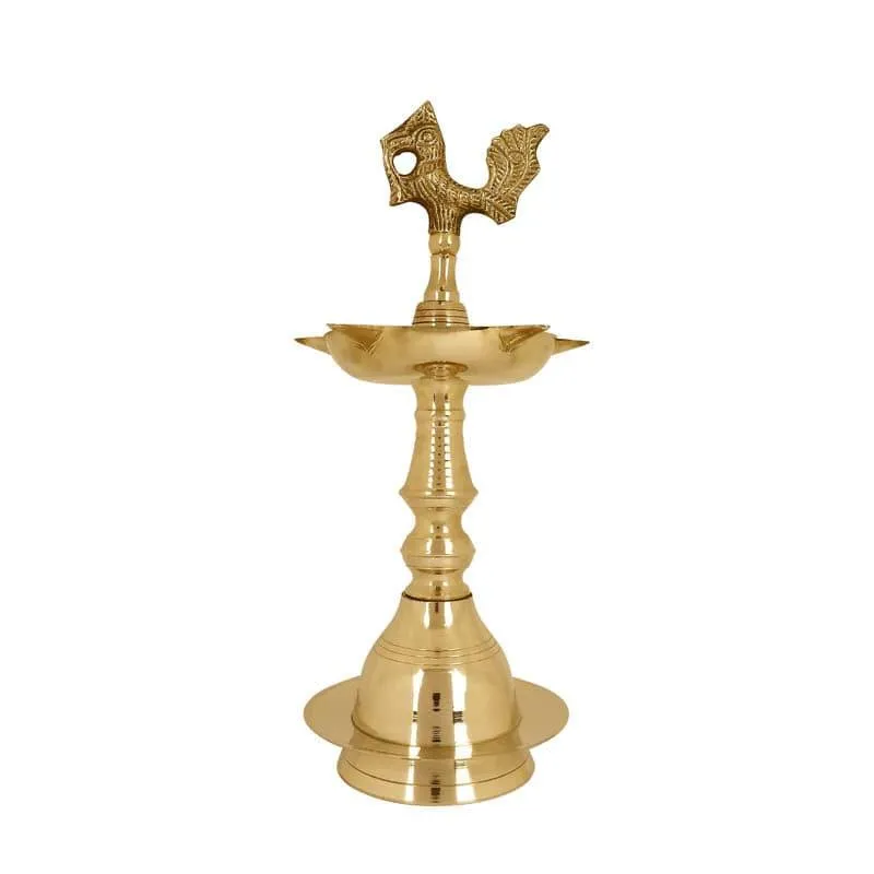 Vibhava Peacock Brass Lamp media 3