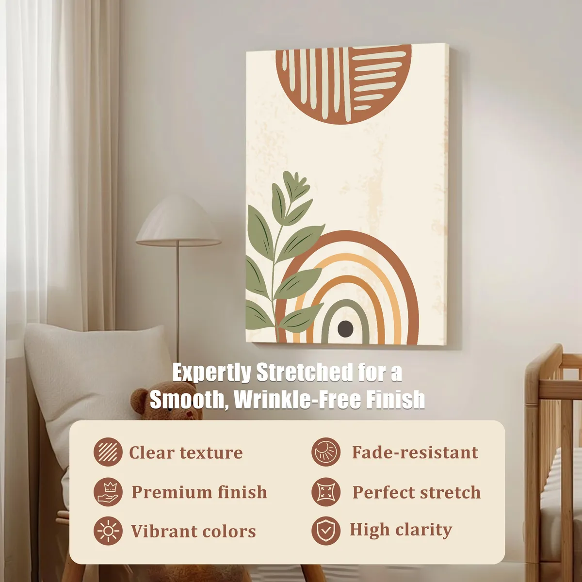 Boho Arc Botanical Cotton Canvas Wall Art media 5