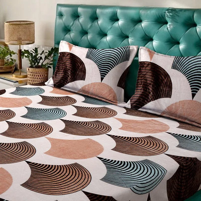 Pallava Abstract Fleece Bedsheet - 280 GSM media 4