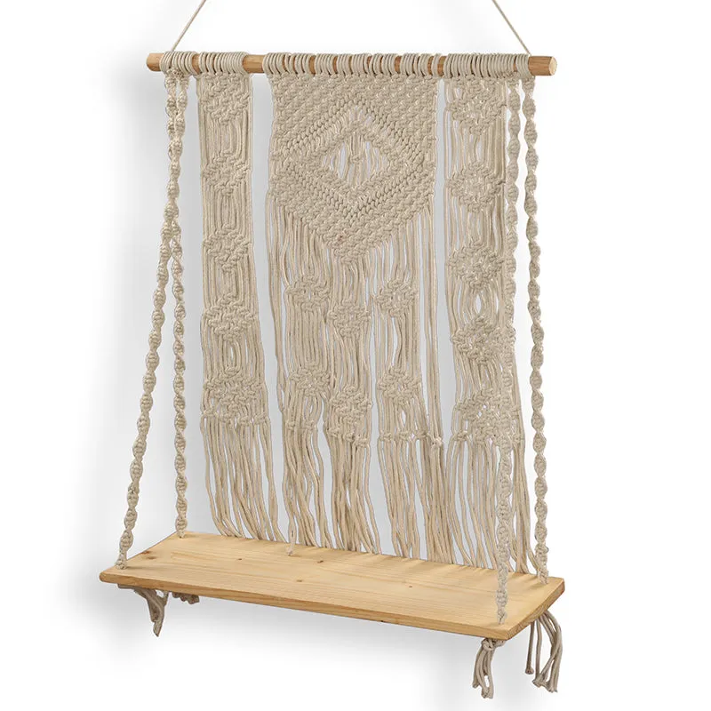 Knot Weave Macrame Wall Shelf media 5