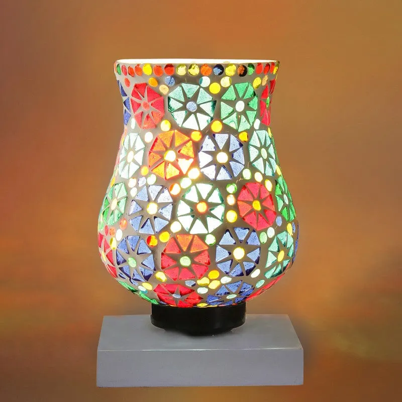 Lumera Mosaic Glass Table Lamp With Wooden Base - Multicolor media 7