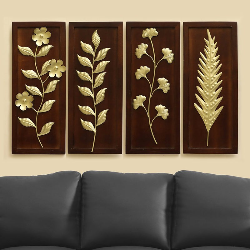 Botanica Metal & Wood Wall Accent - Set Of Four