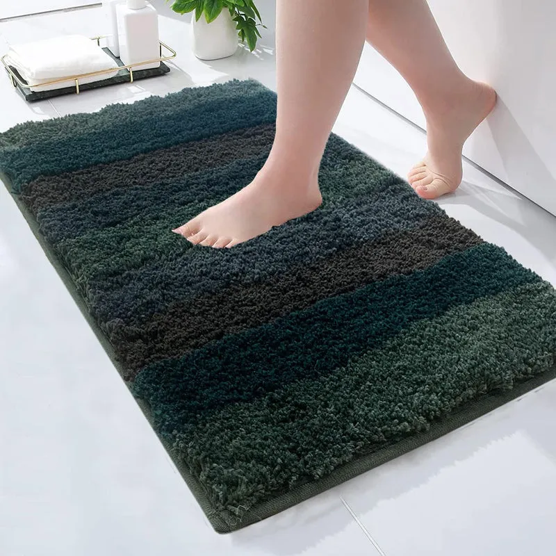 Jericho Luxe Bath Mat - Green, Black media 1