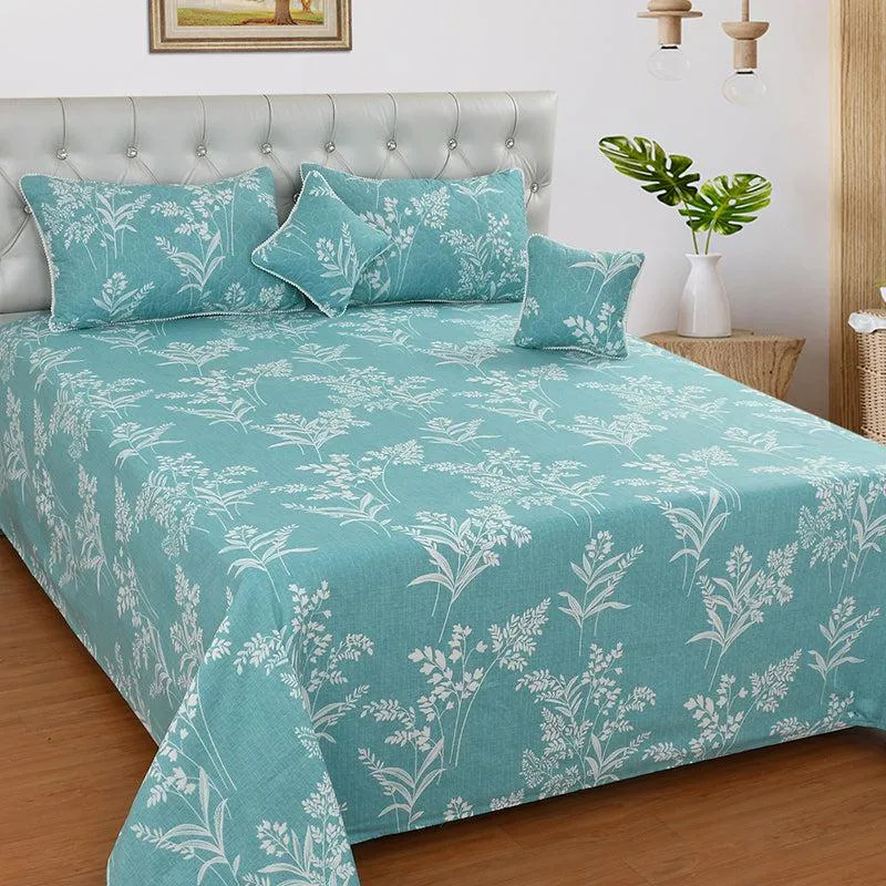 Winter's Grass Floral Cotton Bedding Set - Five Piece Set media 1