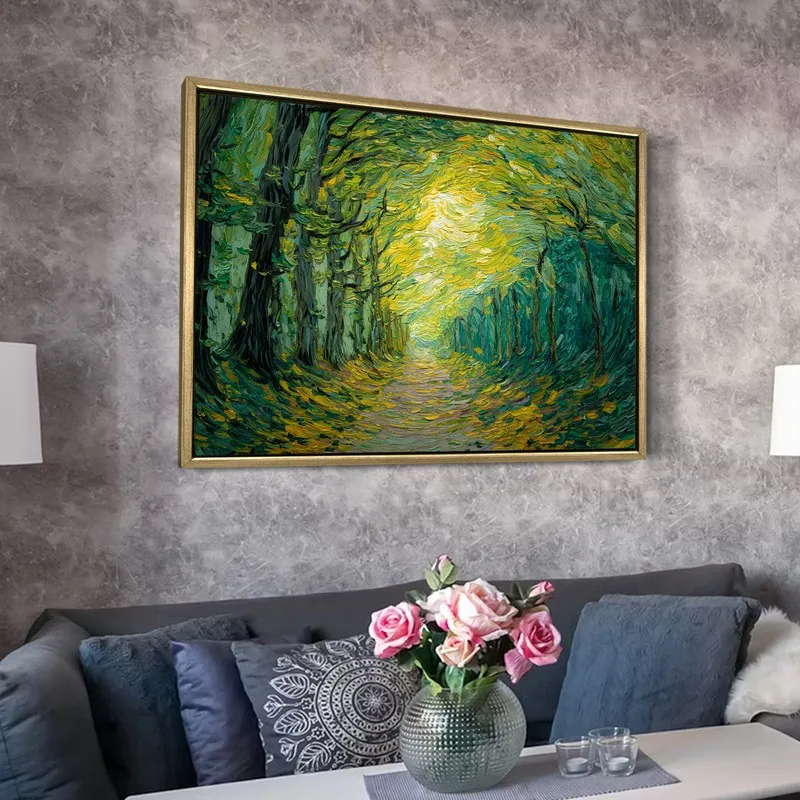 Meadowed Way Canvas Wall Painting With Frame media 6