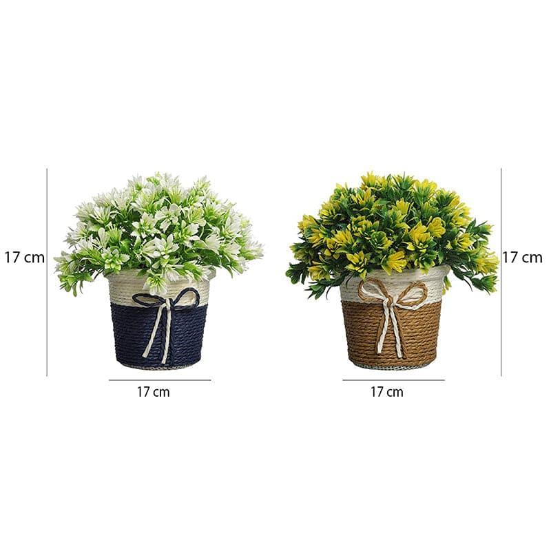 Alba Faux Artificial Plant In Basket Pot (Brown & Blue) - Set Of Two media 4
