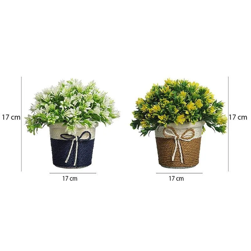Alba Faux Artificial Plant In Basket Pot (Brown & Blue) - Set Of Two media 4