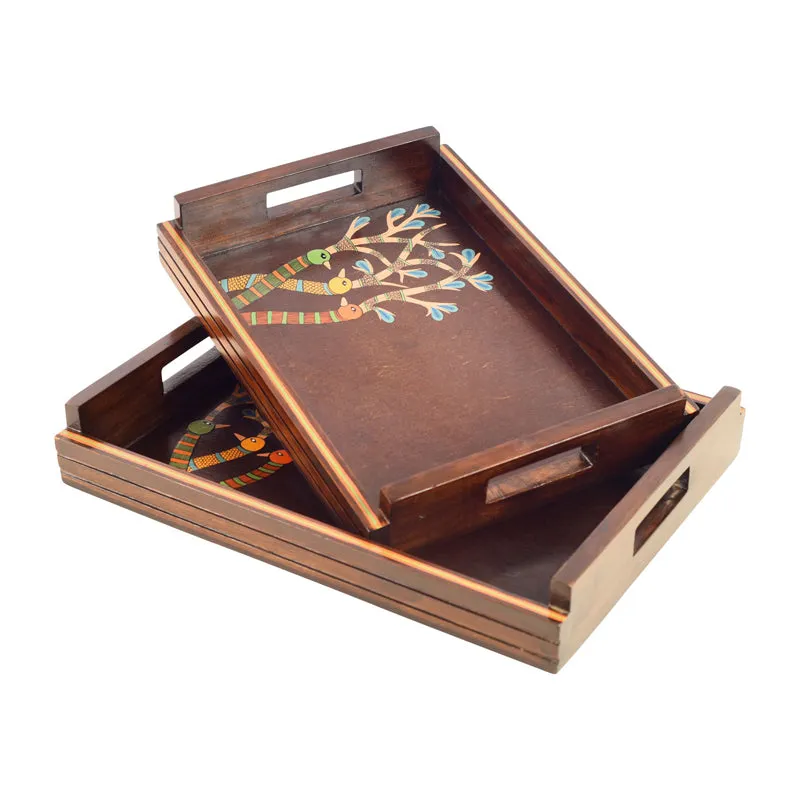 Chirpy Birdies Handcrafted  Serving Tray - Set of Two media 3