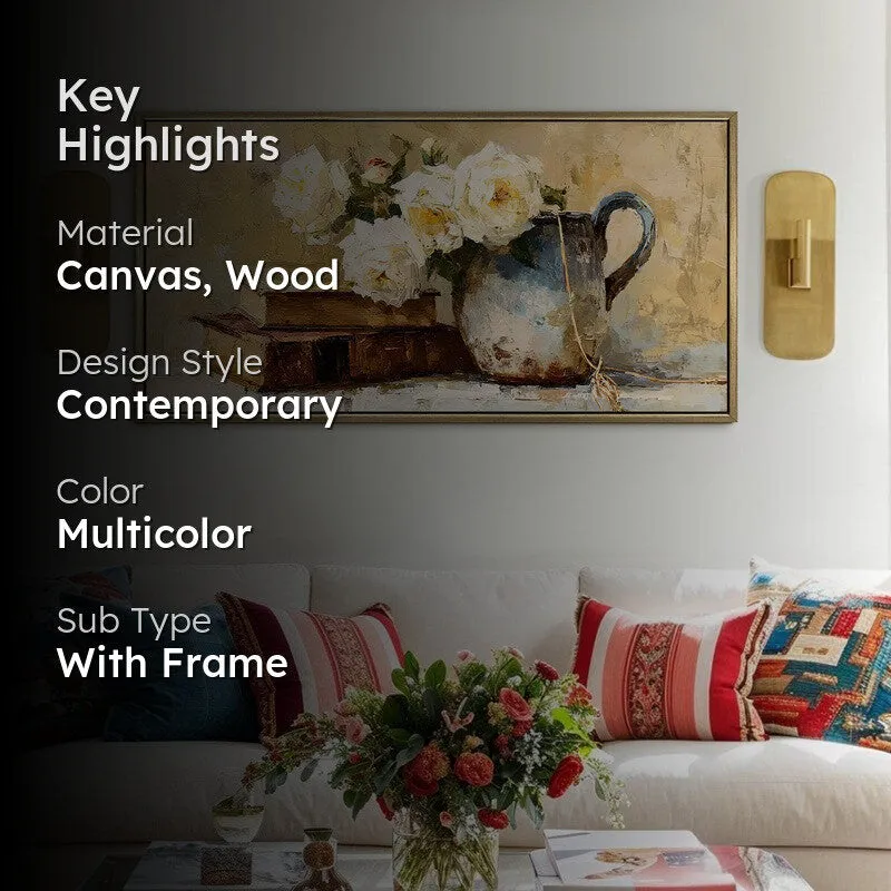 Calm Florals Canvas Wall Painting With Frame media 2