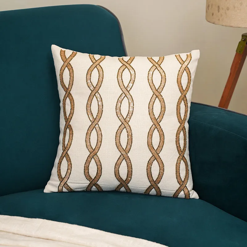 Verde Loop Embroidered Cushion Cover media 6