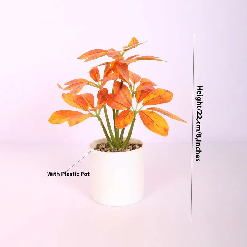 Artificial Schefflera Plants With Pot - Orange media 5