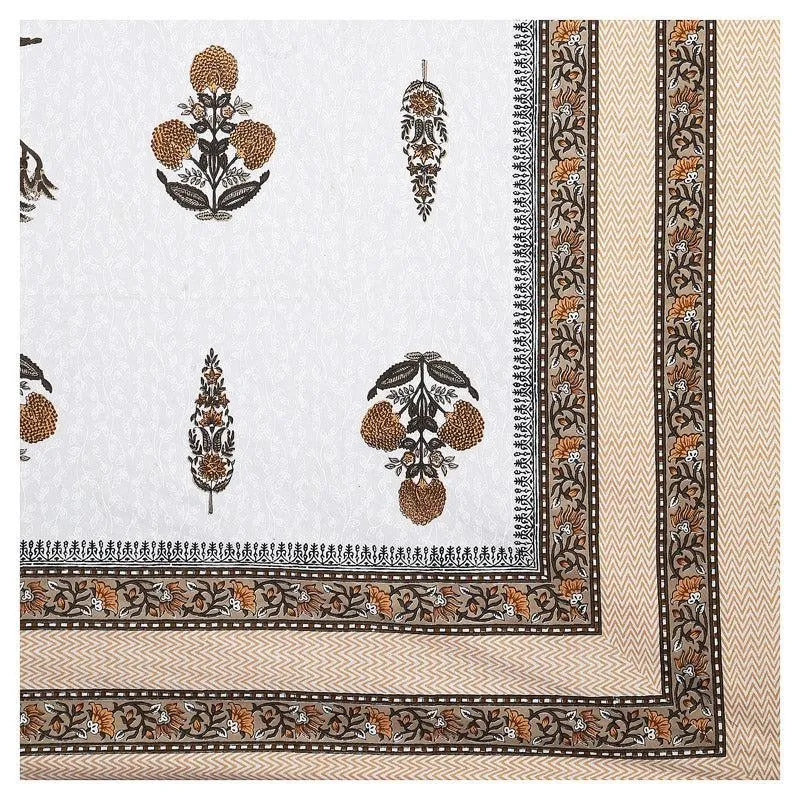 Pamia Ethnic Cotton Bedsheet (Brown) - 160 TC media 4