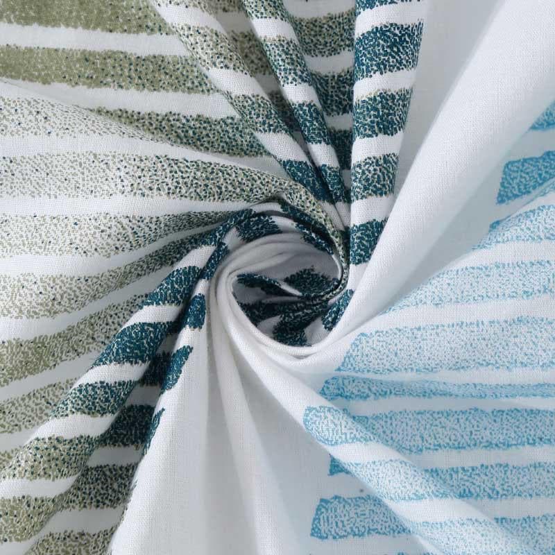 Zigzag Zest Fitted Cotton Bedsheet (Blue) - 400 TC media 6