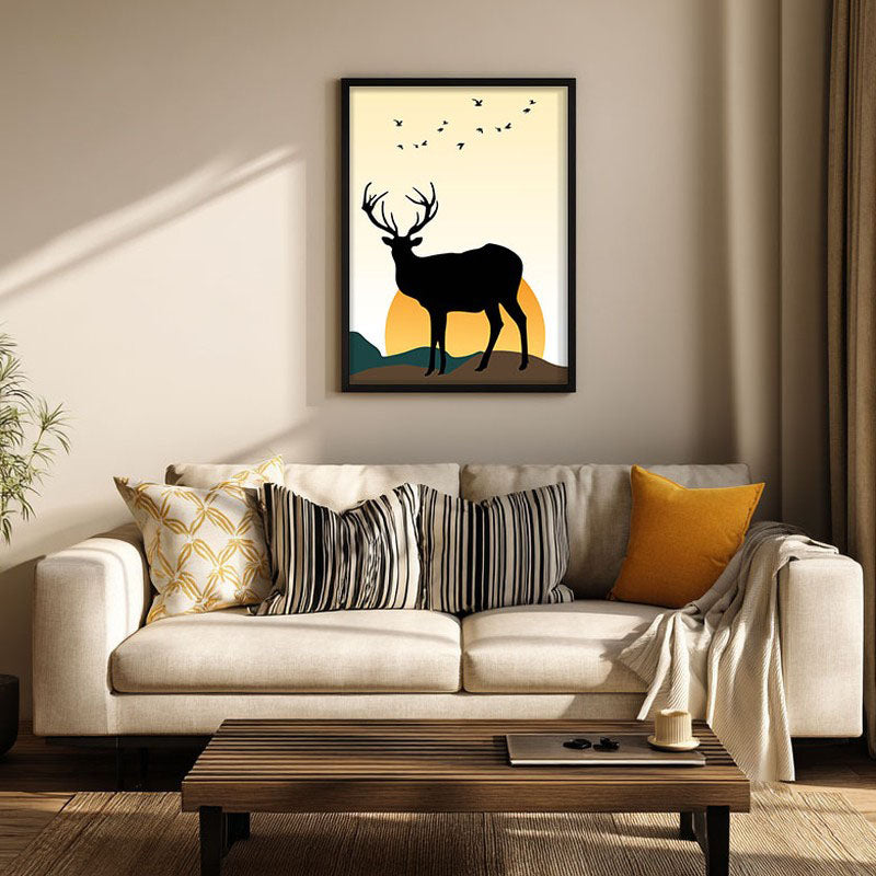 Moonlight Meadow Archival Canvas Wall Art - Black Frame