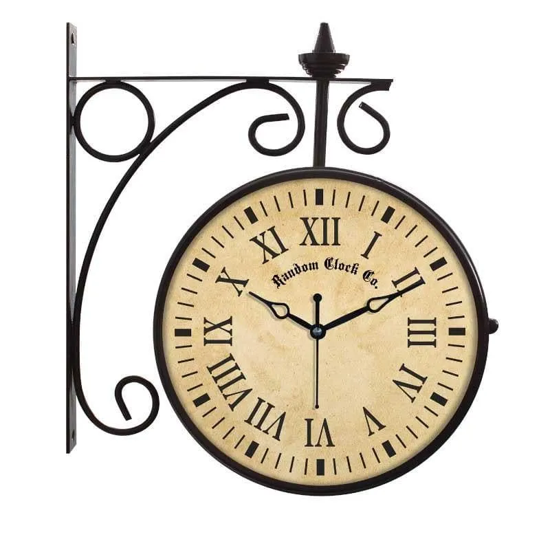 Retro Double Sided Station Wall Clock media 4
