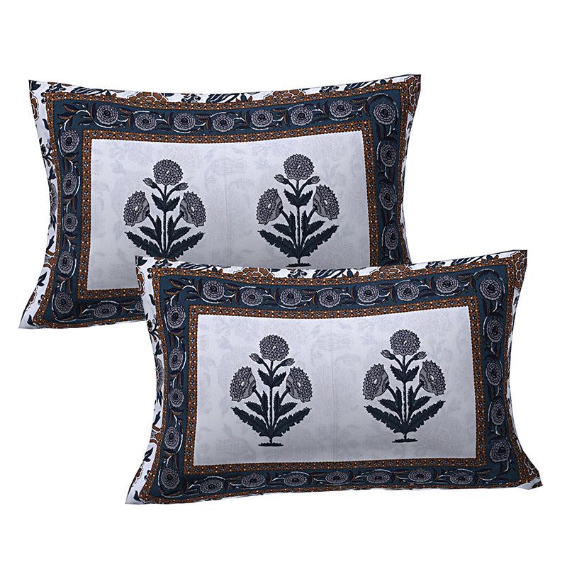Pari Ethnic Cotton Bedsheet (Grey) - 180 TC media 4