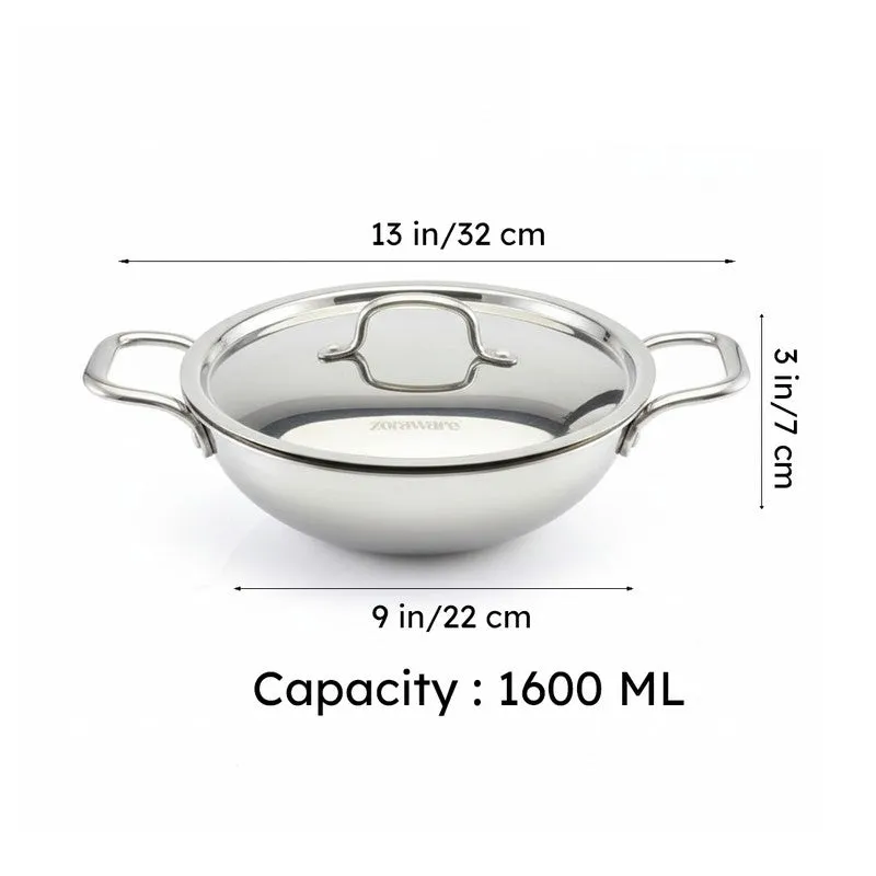 Zoraware Induction Safe Kadhai With Lid - 1600 mL/20 CM media 9