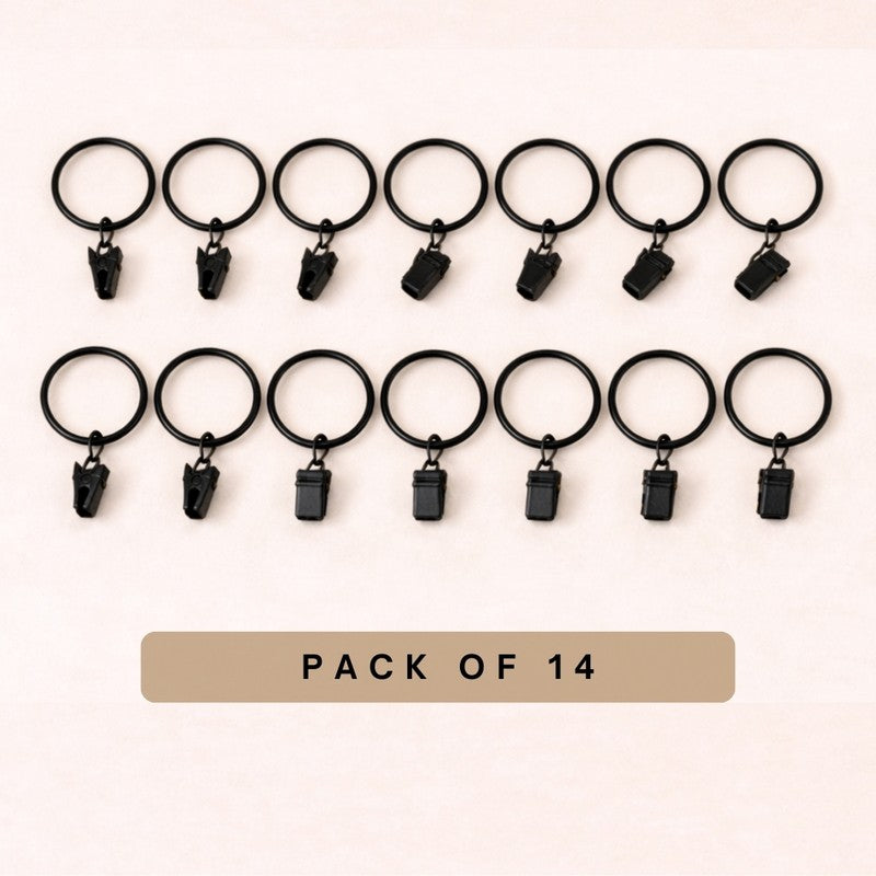 Easy Hang Curtain Rings with Clip (Black) - Set of Fourteen media 3