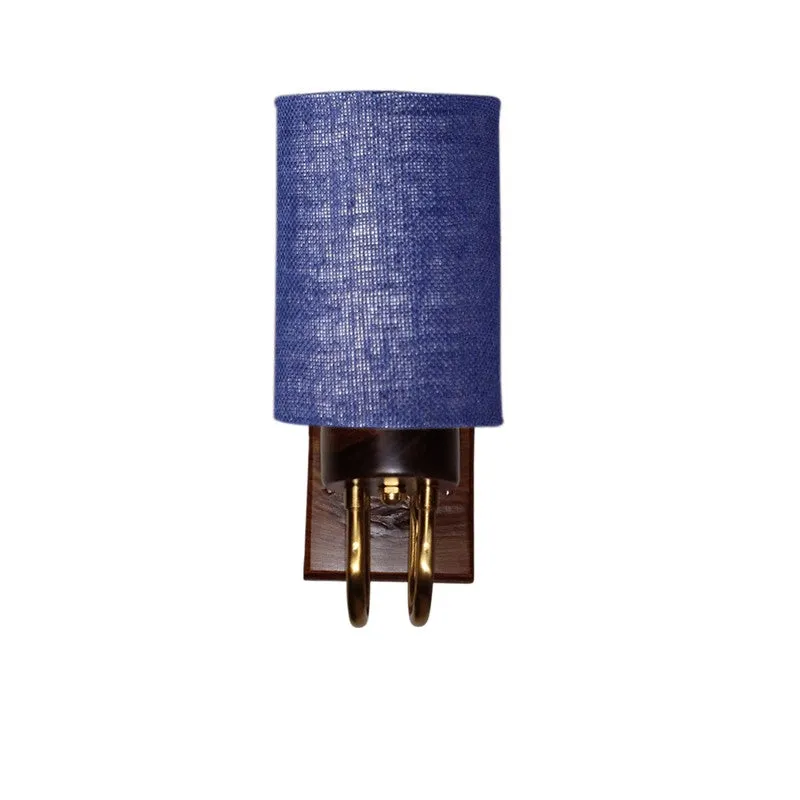 Gilded Arch Jute Wall Lamp - Blue media 3