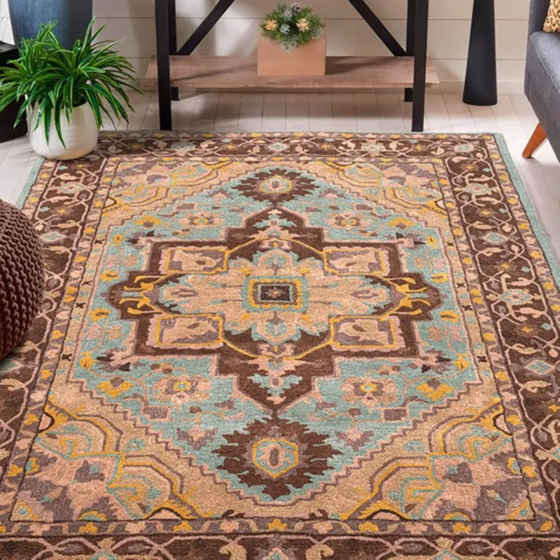 Pavati Hand Tufted Ethnic Wool & Nylon Carpet - Brown media 8