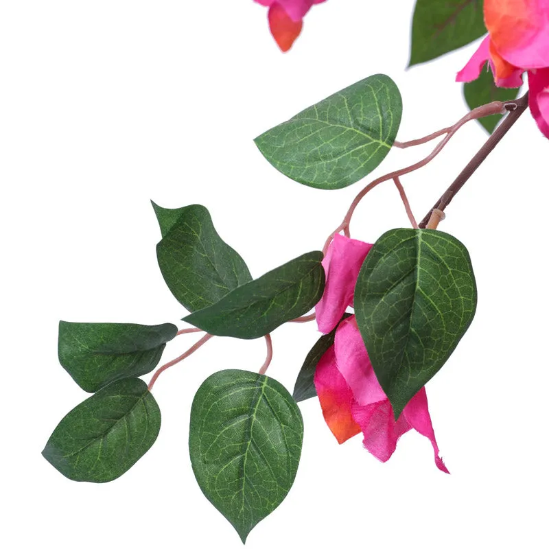Artificial Realistic Bougainvillea Bonsai Tree With Black Plastic Pot - 3 Feet media 5