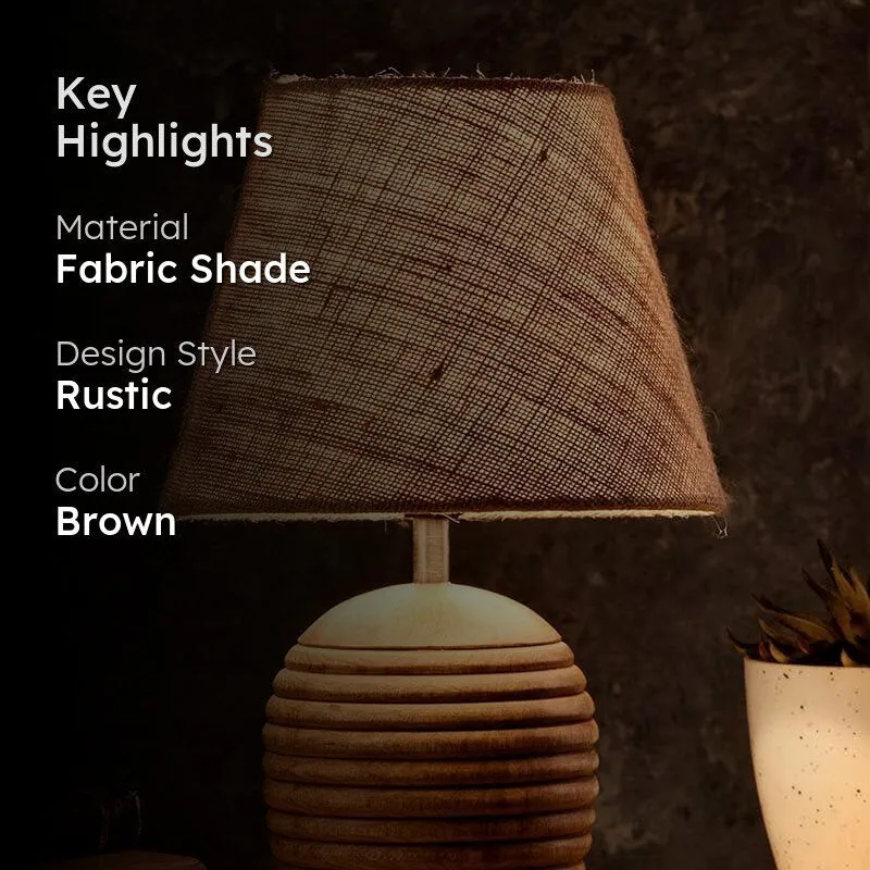 Shawty Fabric Shade Table Lamp - Brown media 2
