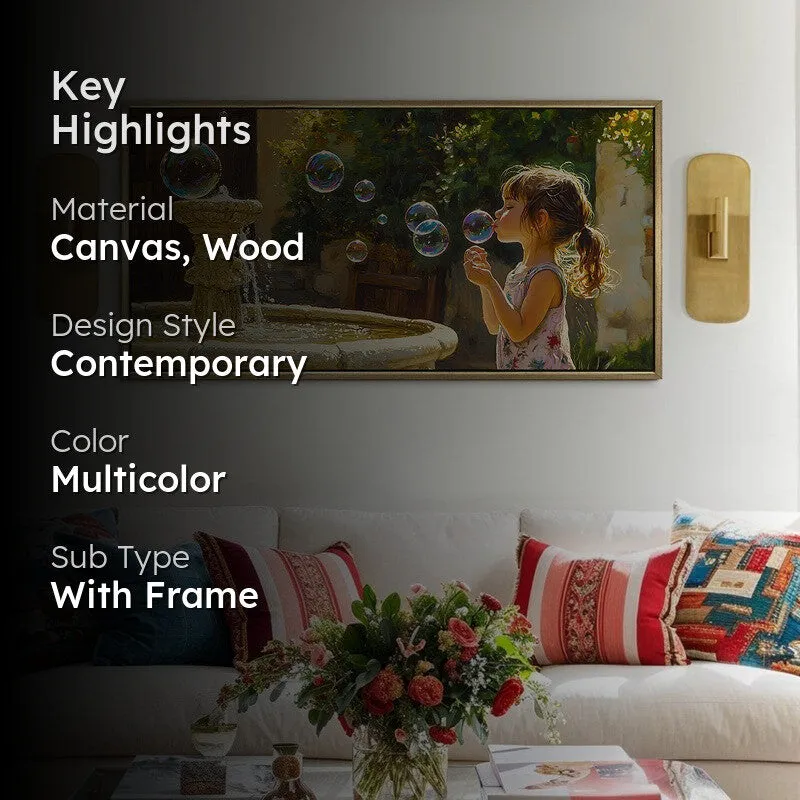 Sunlit Play Canvas Wall Painting With Frame media 2