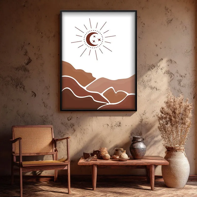 Desert Night Canvas Wall Painting With Black Frame media 3