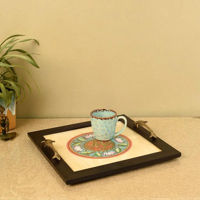 Chitrita Wood & Metal Serving Tray media 4