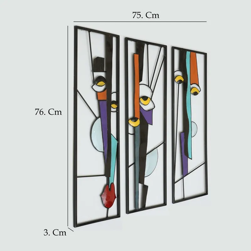 Lines Of Faces Metal Wall Accent - Set Of Three media 5