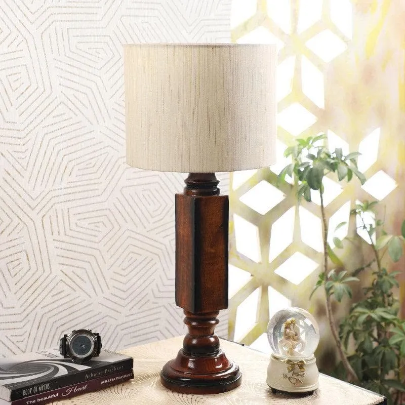 Nora Lilian Fabric Table Lamp - White,Brown media 3