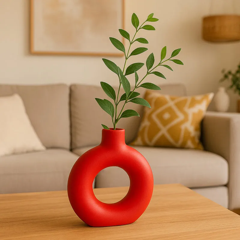 Melo Ceramic Vase - Red media 4