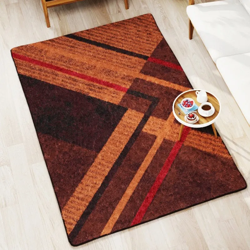 Beyric Abstract Micro Fiber Area Rug - Brown,Red media 3