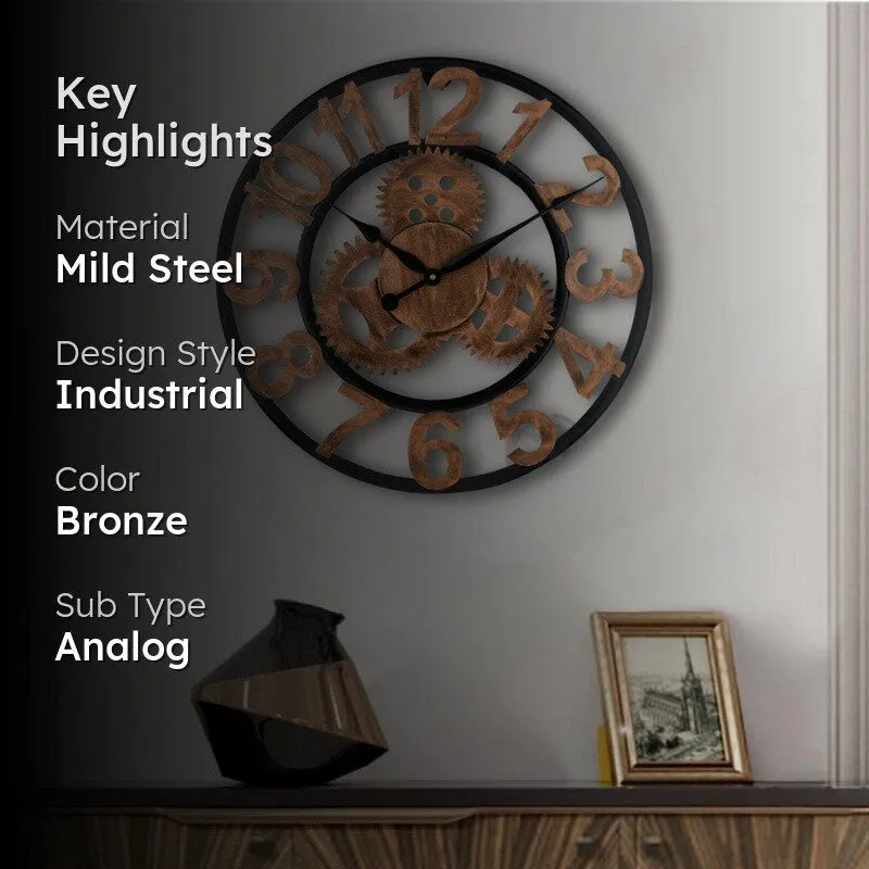 Pulses Silent Wall Clock - Bronze media 2