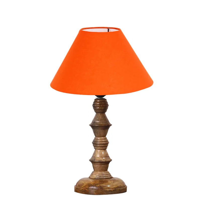 Cotin II Timber Wooden Table Lamp - Orange,Brown media 6