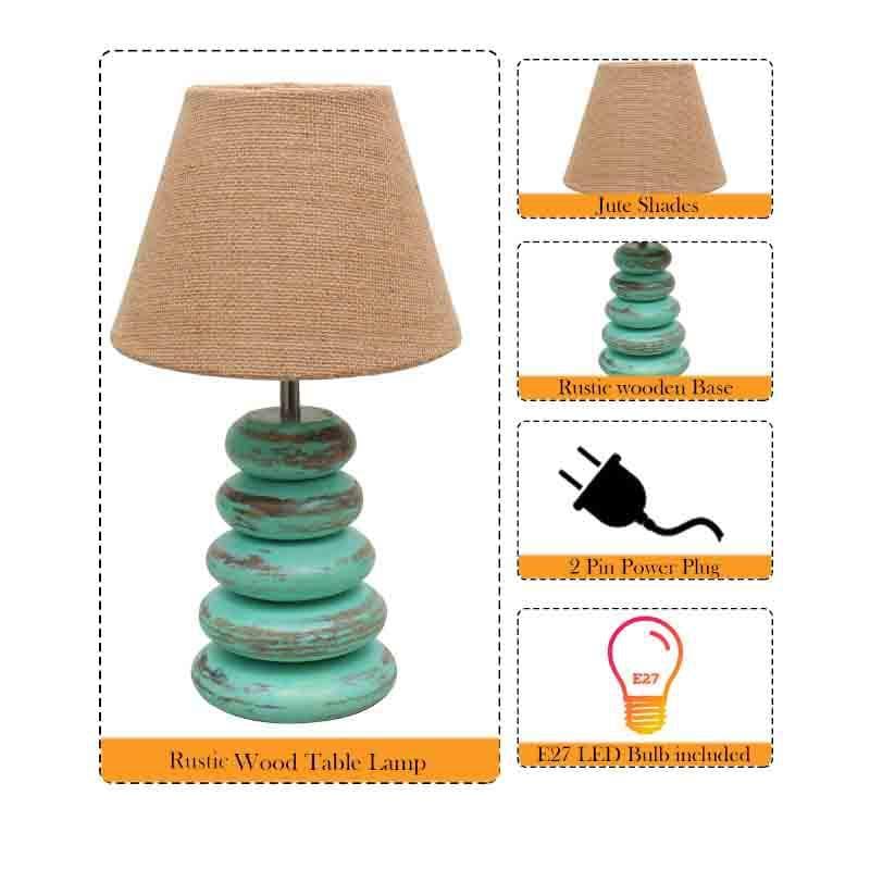 Amber Pebbles Fabric Table Lamp - Blue,Brown media 7