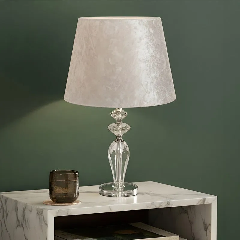 AarviDecor Harlow Decorative Fabric Table Lamp - Silver media 5
