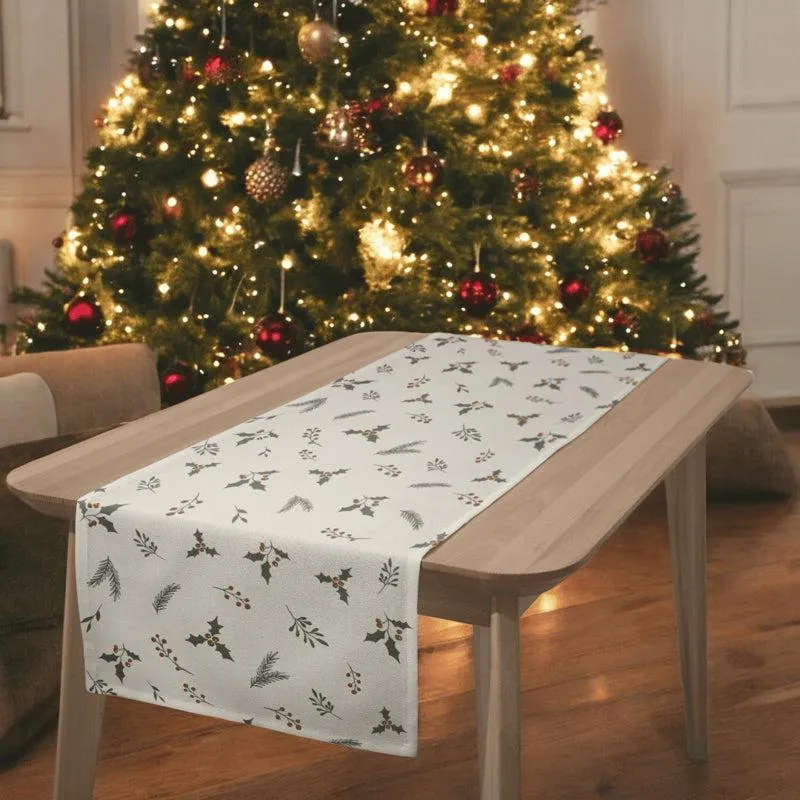 Holly Whispers Cotton Canvas Table Runner media 1