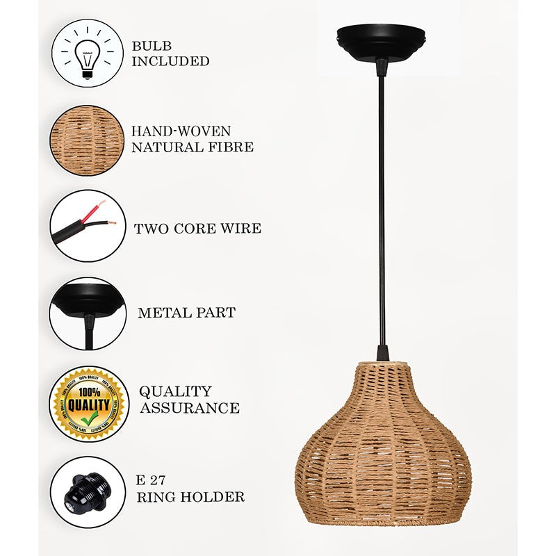 Wickra Raffia Bottle Ceiling Lamp media 4