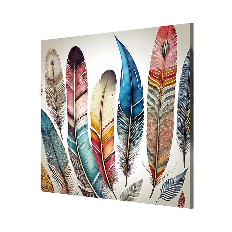 Colorful Boho Feathers Wall Painting media 5