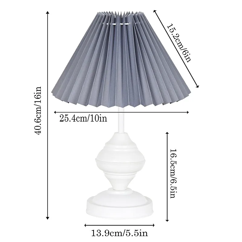 French Pleat Orbin Metal Table Lamp - Grey,White media 5