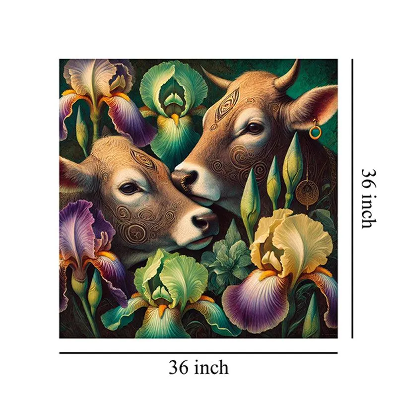 Cows And Blooms Wall Painting media 7