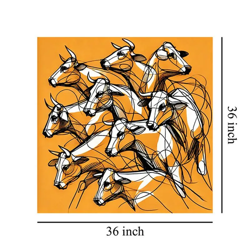 Prancing Bulls Wall Painting media 7
