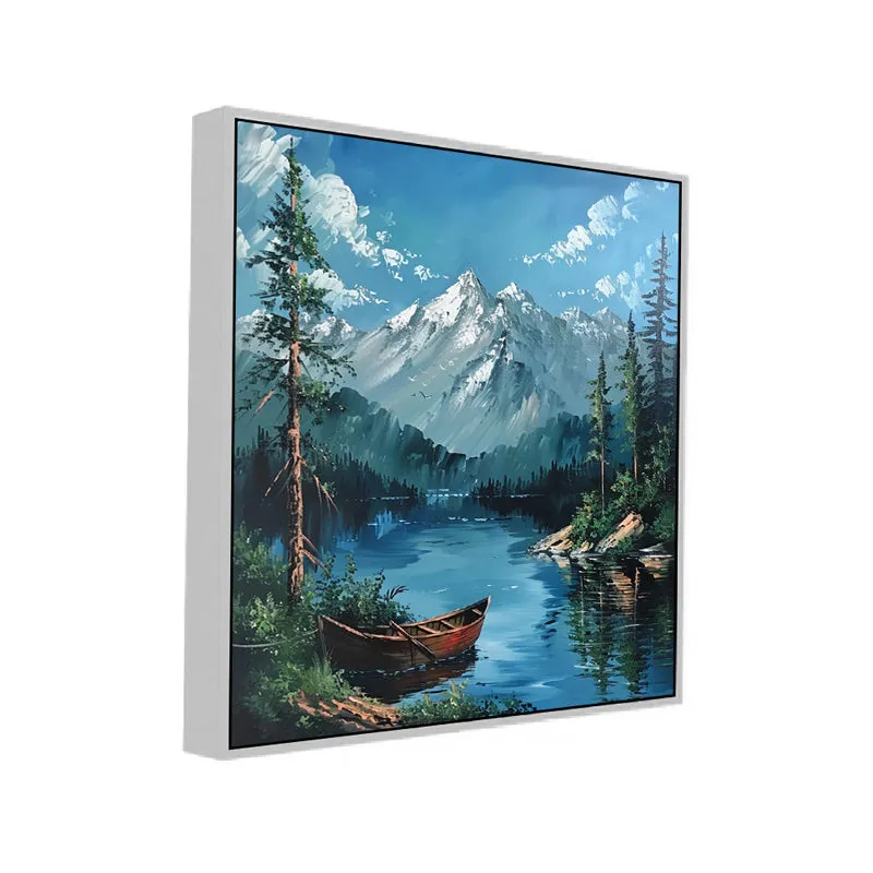Serenity Of Mountains Canvas Wall Art With Frame media 3
