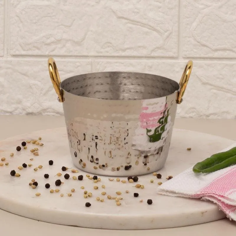 Vintage Charm Hammered Tapered Serving Pot - 950 ML media 3